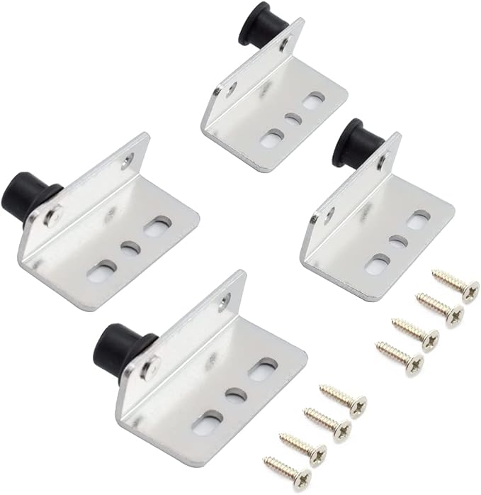 2 Sets Pivot Hinges Silver Heavy Duty Concealed Shaft Door Hinges with Bushing for Wood Doors, Drawers, Furniture Cabinets, Wardrobe, Showcase, etc