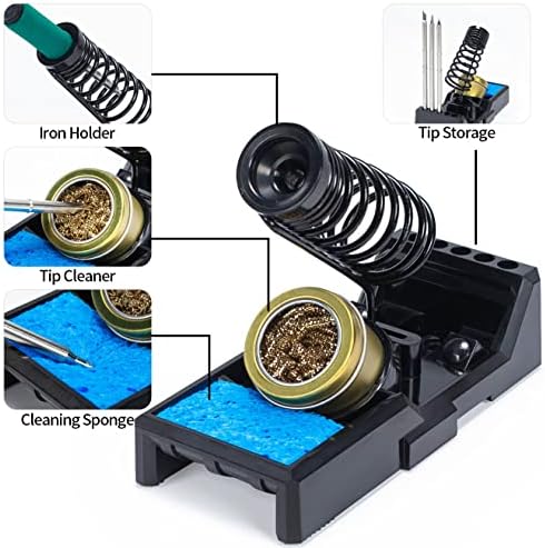 YIHUA 948DB+ II Soldering Iron Station Kit compatible for T12 solder iron tip with 3 tips with °F-°C Conversion, Sleep Mode, Auto Shutdown, Preset Channels, Calibration Functions