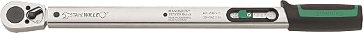 Stahlwille 50204020 1/2-Inch Drive Click-type Torque Wrench w/Permanently Installed Ratchet & Dual Stop Signal, Has Twin Scales & Integrated Magnifier for Rapid Setting, Wear Resistant, 40-200 N·m
