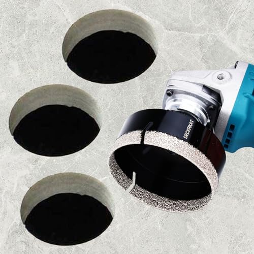 5 Inch Diamond Hole Saw, 125mm Tile Hole Saw Drill Bit Diamond Tipped for Granite Marble Ceramic Glass Porcelain Quartz Tiles Stones Countertop, Core Drill Bits with 5/8-11 Thread for Angle Grinders