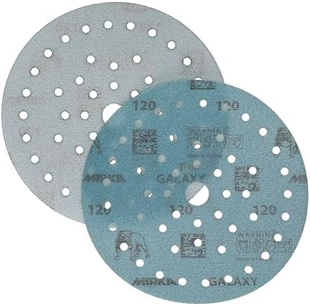 Mirka Galaxy Multifit 6 Inch Ceramic Discs, 120 Grit, Hook & Loop, 50 Pack