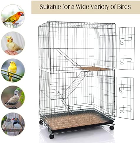 Fabbay 100 Pcs Gravel Paper for Bird Cage Gravel Liner Paper Pet Sandpaper Special for Bird Cage in Sea Sand, Easy Clean Pet Sandpaper Calcium Paper for Birdcage Parrots Cockatiels(11 x 17 Inch)