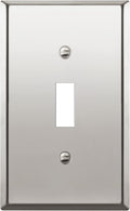 ENERLITES Toggle Light Switch Metal Wall Plate, Stainless Steel 201, Corrosion Resistant, Standard Size 1-Gang 4.50" x 2.76", 7711-PC, Polished Chrome, Silver