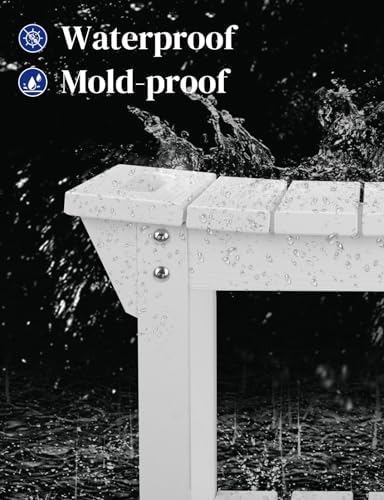 Waterproof Shower Bench, Poly Lumber Shower Stool for Shaving Legs