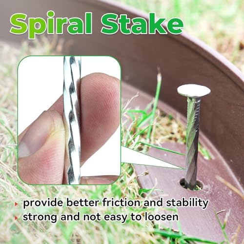 6.3-Inch Galvanized Heavy-Duty Landscape Stakes, (300-Pack) Spiral Metal Turf Spikes for Artificial Grass, Paver Edging, Weed Barrier, Securing Fences and More