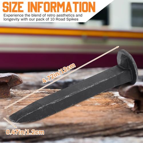 Yinkin 20 Pcs 4.7'' Railroad Spike Carbon Steel Rail Road Spike Ties, Black