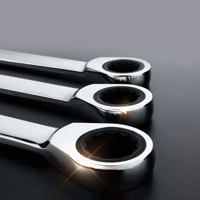 FLZOSPER 25mm Metric Ratchet Wrench,Box End Head 72-Tooth Ratcheting Combination Wrench Spanner