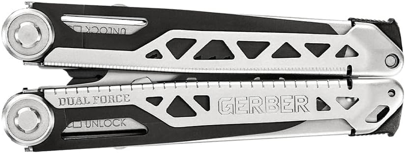 Gerber Gear Dual-Force Multitool - Heavy Duty, Center Axis Driver, Blunt Nose Pliers with Saw, Wire Cutters, Bit Storage, and More - Multi
