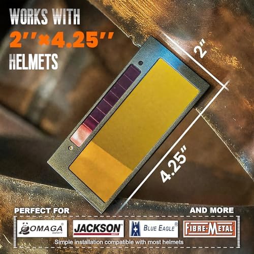 Core Series Gold Shade 11 Auto Darkening Welding Lens 2" x 4 1/4", Slim 0.2" Welding Lens with Cool Blue Puddle View for Pancake & Sugar Scoop Welding Hoods