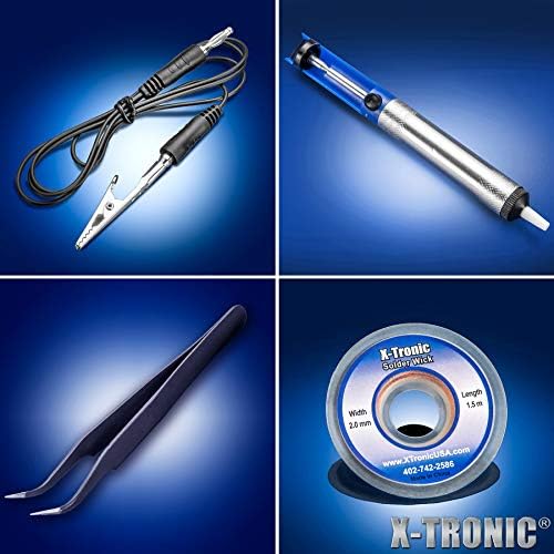 X-Tronic 4020-PRO-X • Hot Air Rework Station • 1000 Watt • Brushless DC Vortex Blower • Quick Change Nozzle Holder • 4 Presets • Temp Calibration, C/F, Auto Cool Down • 3 Straight/2 Spiral Nozzles!