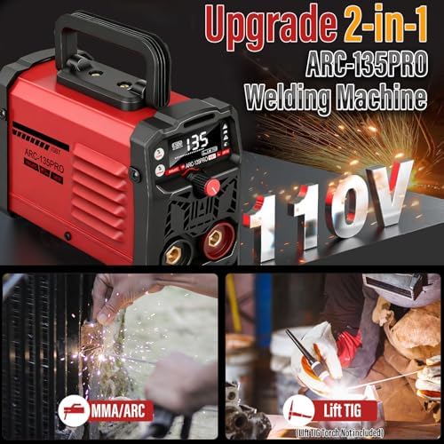 MMA-135PRO Stick Welder 110V, Lift TIG 2-in-1 Mini Welder for DIY