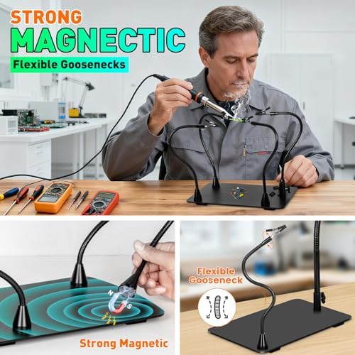 Helping Hands Soldering Station, 30X 12X Magnifying Glass with Light
