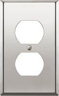 ENERLITES Duplex Receptacle Outlet Metal Wall Plate, Stainless Steel Outlet Cover, Corrosion Resistant, Size 1-Gang 4.50" x 2.76", Stainless Steel 201, 7721-PC, Polished Chrome, Silver