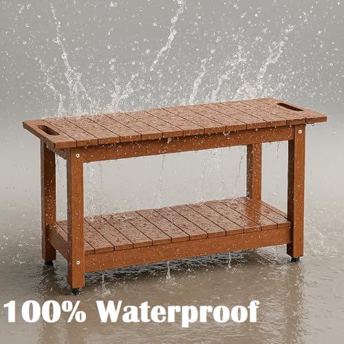 35" Shower Bench, Waterproof HIPS Shower Stool for Shaving Legs