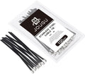 Metal Zip Ties Black 18 inch 304 Stainless Steel Epoxy Coated Locking Cable 220LB 450mm 100pcs Heavy Duty Exhaust Wrap Multi Purpose Binding for machinery, vehicles, farms, cables, pipes,Fence