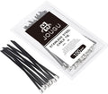 Metal Zip Ties Black 14 inch 304 Stainless Steel Epoxy Coated Locking Cable 220LB 350mm 100pcs Heavy Duty Exhaust Wrap Multi Purpose Binding for machinery, vehicles, farms, cables, pipes,Fence