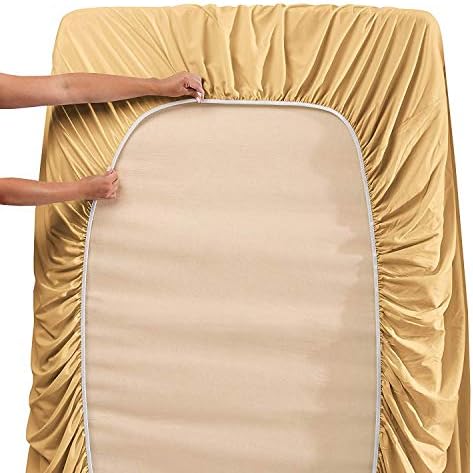 JS Sanders Affordable Microfiber 6 PC Bed Sheet Set - King Size, Gold
