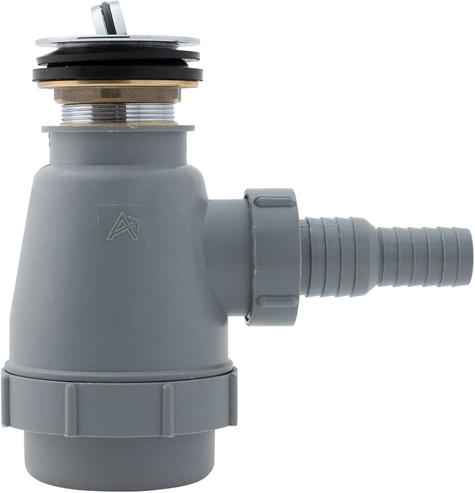 Ambassador Marine - 1-1/2 inch Drain, Flip Trap Sink Drain - no Overflow, 3/4 inch & 1 inch Hose Barb - Chrome - S01-0308-CP-W