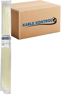 Kable Kontrol Cable Zip Ties, 32 Inch 500 Pcs HD 175lbs Test, Natural White | Nylon Plastic, Self Locking, UL Listed, Indoor Use