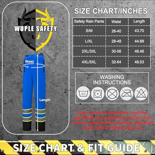 Hi Vis Rain Jacket, Rain Suits for Men with Removable Hood, Rain Coats for Men Interior Mesh, Class 3 High Visibility Rain Gear,Waterproof Zipper Blue 2XL/3XL