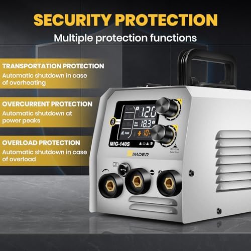 SSimder 140A MIG Welder 3 in 1, Dual Voltage Flux Core Lift TIG Stick