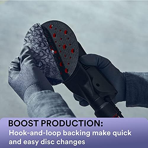 3M XtractNet Disc 710W, 5 in, 12 Piece Multi-Pack Hook and Loop Sanding Discs, 80+, 120+, 180+, 220+, 240+, 320+, Virtually Dust-Free, Assorted Grades, 88518, Case of 20,Purple