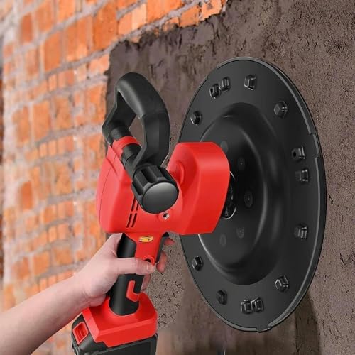 Smoothing Polishing Machine, 1680W Electric Concrete Trowel Machine 200 RPM, Wall Smoothing Polisher with 6 Variable Speed, Multi-Function Sander Grinder for Concrete Wall,2battery