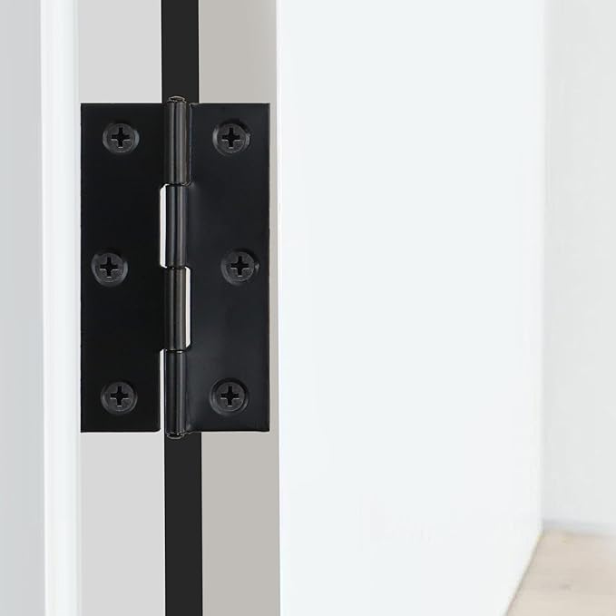 MY MIRONEY 20PCS Stainless Steel Folding Hinges 2-3/5 Inch Black Cabinet Door Hinge Home Furniture Hardware Hinge for Wooden Box, Door and Window, DIY Projects
