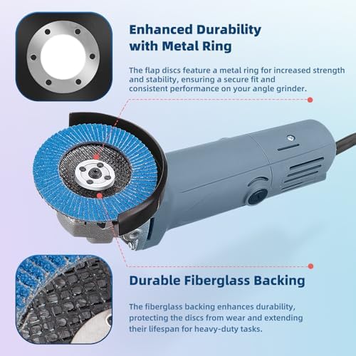 50 Pack Flap Discs 40 Grit 4 1/2" x 7/8" for Angle Grinder, T29 Flap Sanding Discs, 4 1/2 Inch Grinding Wheels, Zirconia Grinding Discs for Metal, Wood, and Stainless Steel Finishing