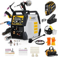 SSimder 200A 10-in-1 Plasma Cutter Welder Combo, Pulse MIG, Synergic Flux Core MIG, HF TIG, Stick, 110V/220V Multiprocess Welding Machine with Spool Gun Foot Pedal Helmet Accessories