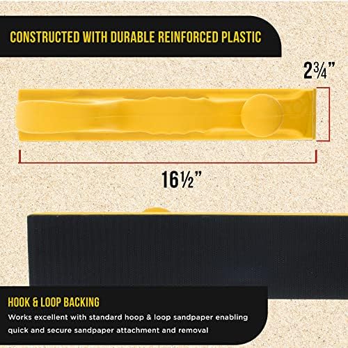 Dura-Gold Pro Series Rigid Longboard Hand Sanding File Block with Both Hook & Loop Backing and PSA Backing Adapter Pad & 240 Grit PSA Longboard Sandpaper 20 Yard Roll, 2-3/4" Wide