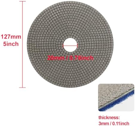 5 Inch Electroplated Diamond Polishing Pads for Stone Ceramic Metals Granite Marble Grinding for Sander Grinder(Grit 200-1pc)