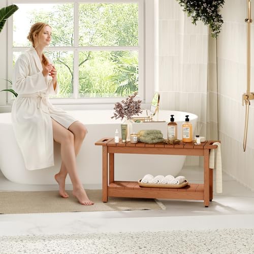 35" Shower Bench, Waterproof HIPS Shower Stool for Shaving Legs