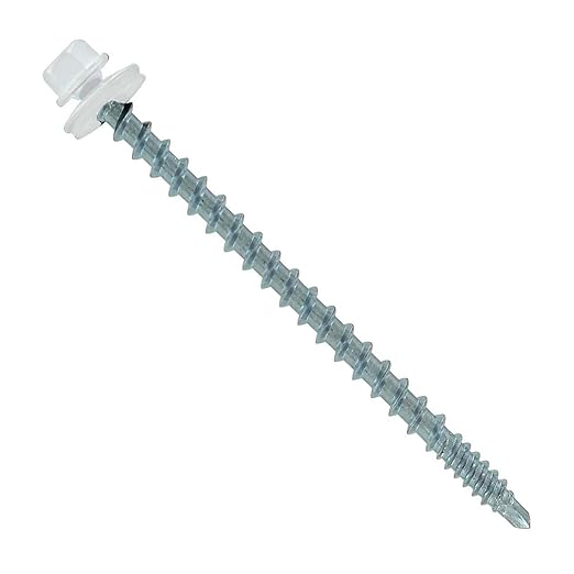 Fasteners Plus ST Fastening #10 x 3 Kwikseal Woodbinder Metal Roofing Screws Metal-to-Wood Bright White (Pack of 250)