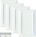 Wall Plates, Duplex Outlet Covers, Toggle Light Switch Plates, Decorator Light Switch Cover, Bamboo Fiber Material Wall Plate, Standard Size Wall Plates of various styles, White (1 Gang Blank 4 Pack)