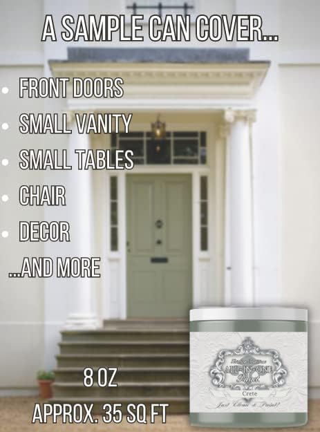 ALL-IN-ONE Paint by Heirloom Traditions, Cashmere (True White), 8oz Sample - Durable cabinet and furniture paint. Built in primer and top coat, no sanding needed. Includes our 30 featured color card.
