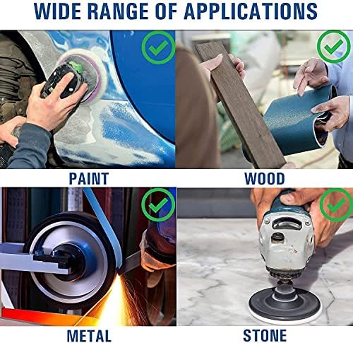 5 inch Sanding Discs Hook and Loop Round Sand Paper Discs, Black Silicone Carbide No Hole Hook and Loop Sanding Disc, 80 Grit Orbital Sander Pads for Wood, Auto Body, Paint & Plastics 25 Pack