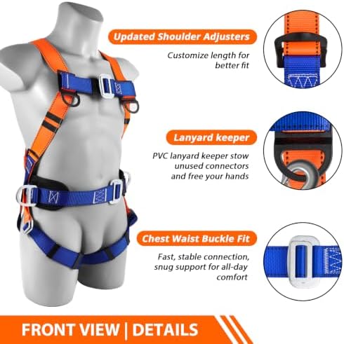 TT TRSMIMA Safety Harness Fall Protection Kit: Full Body Roofing harnesses