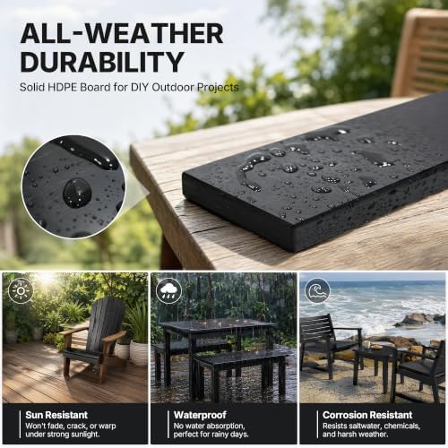 StoneArk 2PCS Tangent Poly Lumber 1x6 (0.75"X5.5"X36") HDPE Plastic Board