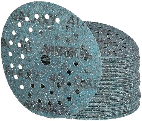 Mirka Galaxy Multifit 5 Inch Ceramic Sandpaper, 40 Grit Hook & Loop 50 Pack