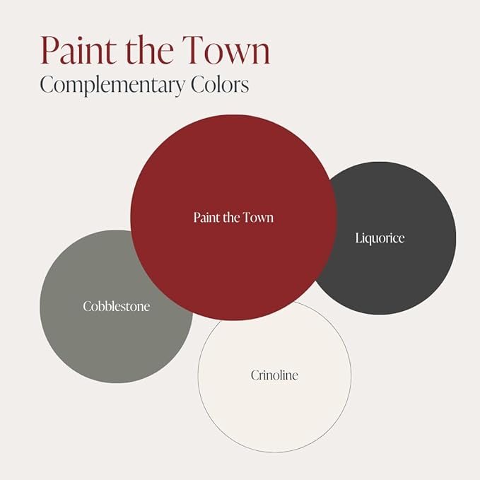 Country Chic All-in-One Chalk Paint for Furniture, Cabinets, Home Decor, Eco-Friendly, Matte Finish, Built-In Primer & Top Coat for Wood, Metal - Paint The Town (Red) - 8 oz (237 ml)