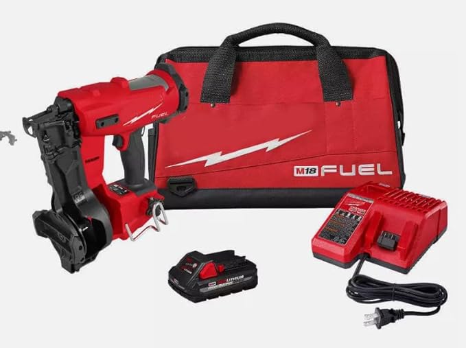 Fit For Milwaukee 2909-21 M18 FUEL 18V Cordless Li-Ion Coil Roofing Nailer Kit,Nailers & Staplers