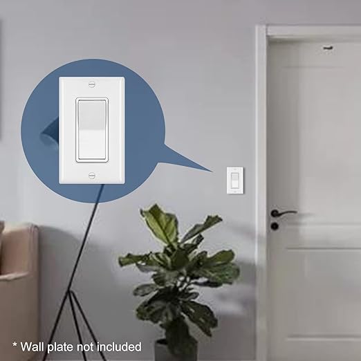 (20 Pack) CML 3 Way Decorator Paddle Rocker Wall Light Switch, Single Pole or Three Way, 15A 120/277V, On/Off Interrupter, UL Listed, White