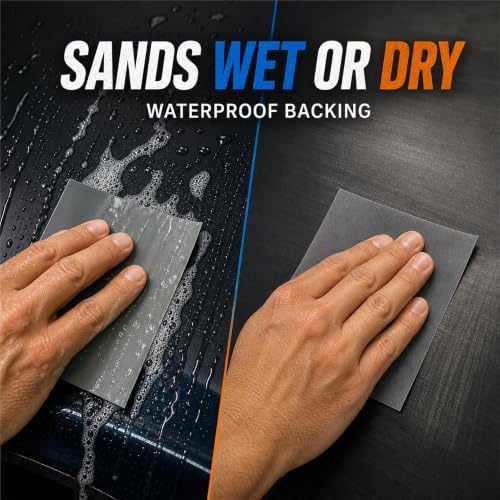 3M Wetordry Sandpaper 03006, 1000-2500 Assorted Grit, 20 Pack, 100 Sheets