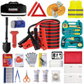 Car Emergency Roadside Tool Kit with Jumper Cable Shovel,Auto Truck Vehicle Assistant Safety Kit Bag for Men Women with First Aid Kit, Winter Basic Automobile Road Side Kit
