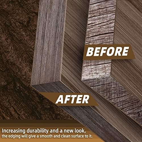 GSCIT Club Walnut Edge Banding, 13/16 inch x 25ft roll of Veneer Edge Banding - Pre-glued Flexible, Real Wood Tape for Cabinet Repair & Furniture Restoration