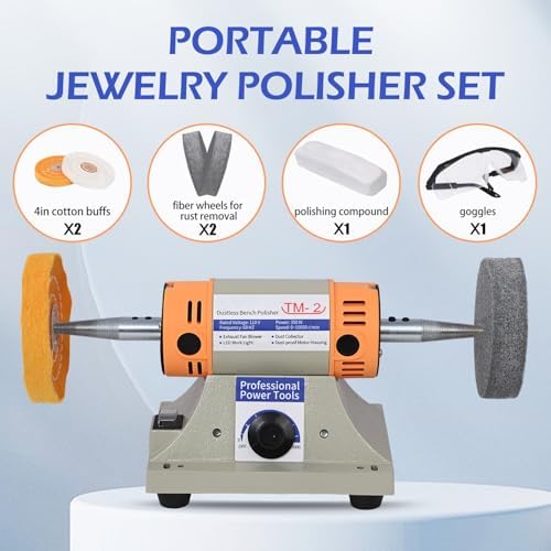 4" Jewelry Polisher - Adjustable Variable Speed Bench Buffe