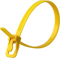 RETYZ 12-Inch Yellow Reusable Releasable Cable Ties – 20 Pack, 50 lb Strength, Patented Quick-Release, Tool-Free Design for Home, Office, and Light Industrial Use