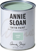 Annie Sloan Satin Paint (Upstate Blue, 25 Fl Oz /750 mL). Soft sheen for interior wood and metal. Self-leveling, all-in-one paint with no wax or lacquer required.
