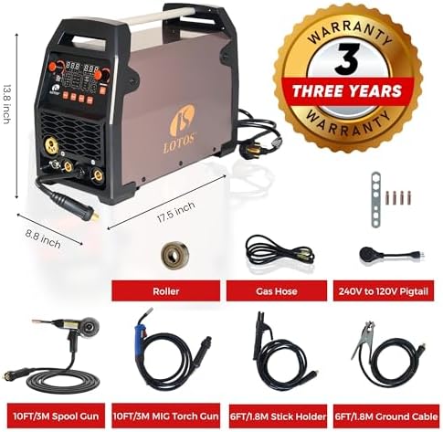 MIG180SP 180A 6-in-1 Spool Gun Aluminum MIG Welder 120/240V